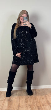 SPARKLE WATERFALL DRESS (T/M MAAT 48) - 2 KLEUREN