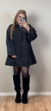 IT'S PERFECTION.. DENIM DRESS (IN MATEN) - 2 KLEUREN