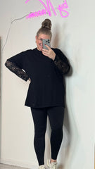 LACE SLEEVE TSHIRT (2 KLEUREN)