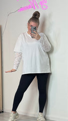LACE SLEEVE TSHIRT (2 KLEUREN)