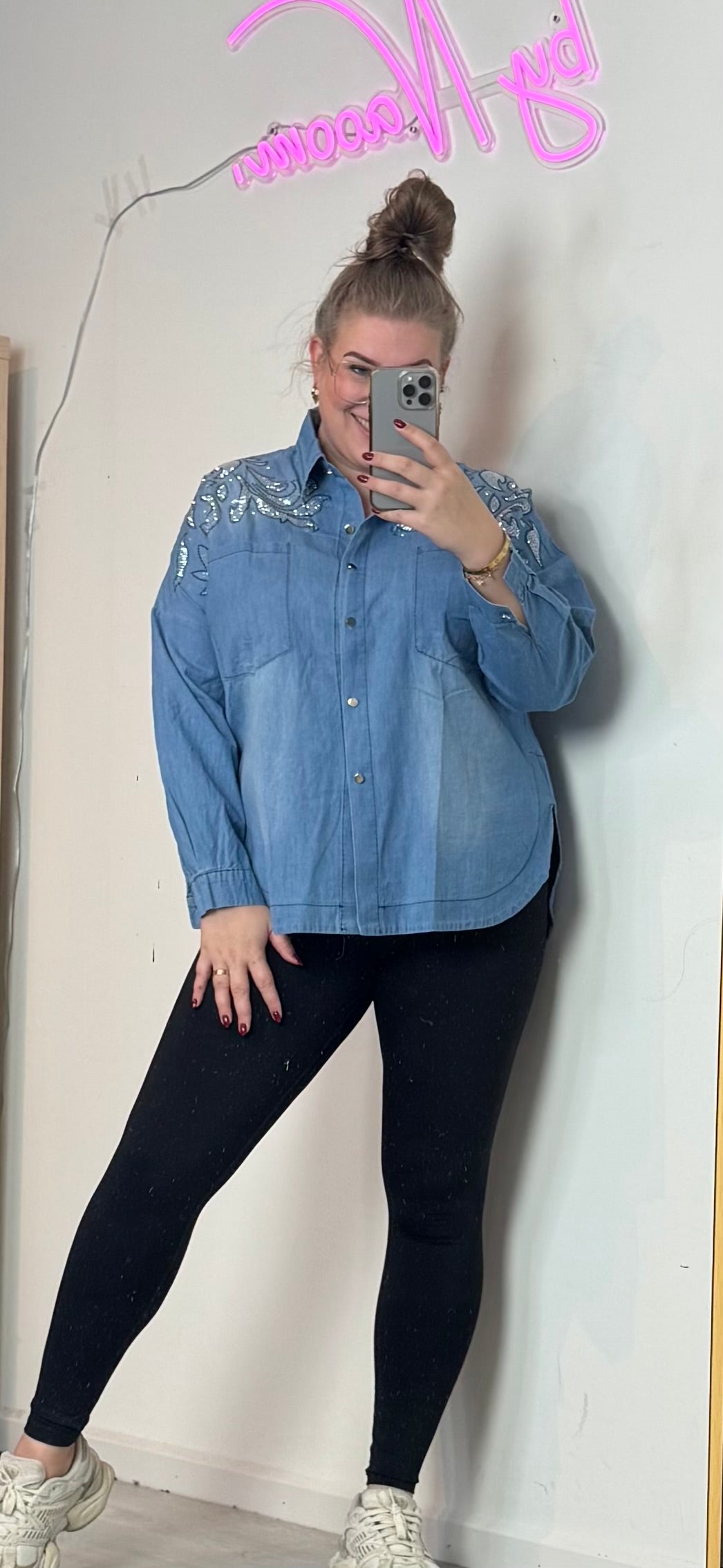 COWBOY GLAM DENIM BLOUSE