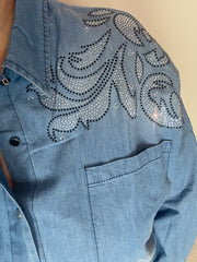 COWBOY GLAM DENIM BLOUSE