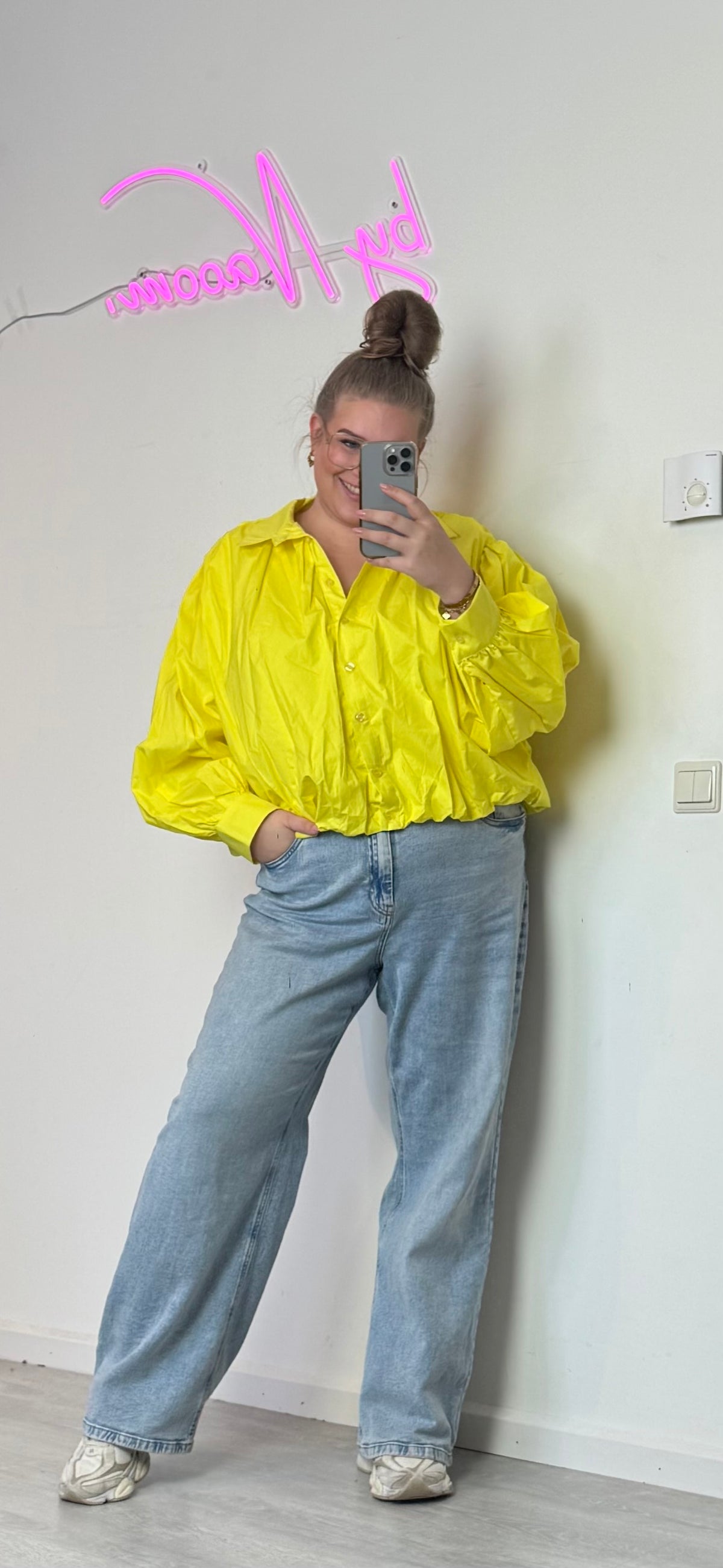 CROPPED BALLOON BLOUSE - T/M MAAT 50-52