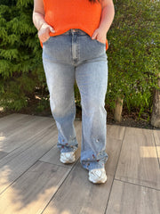 FLORAL STONE WIDELEG JEANS (IN MATEN)