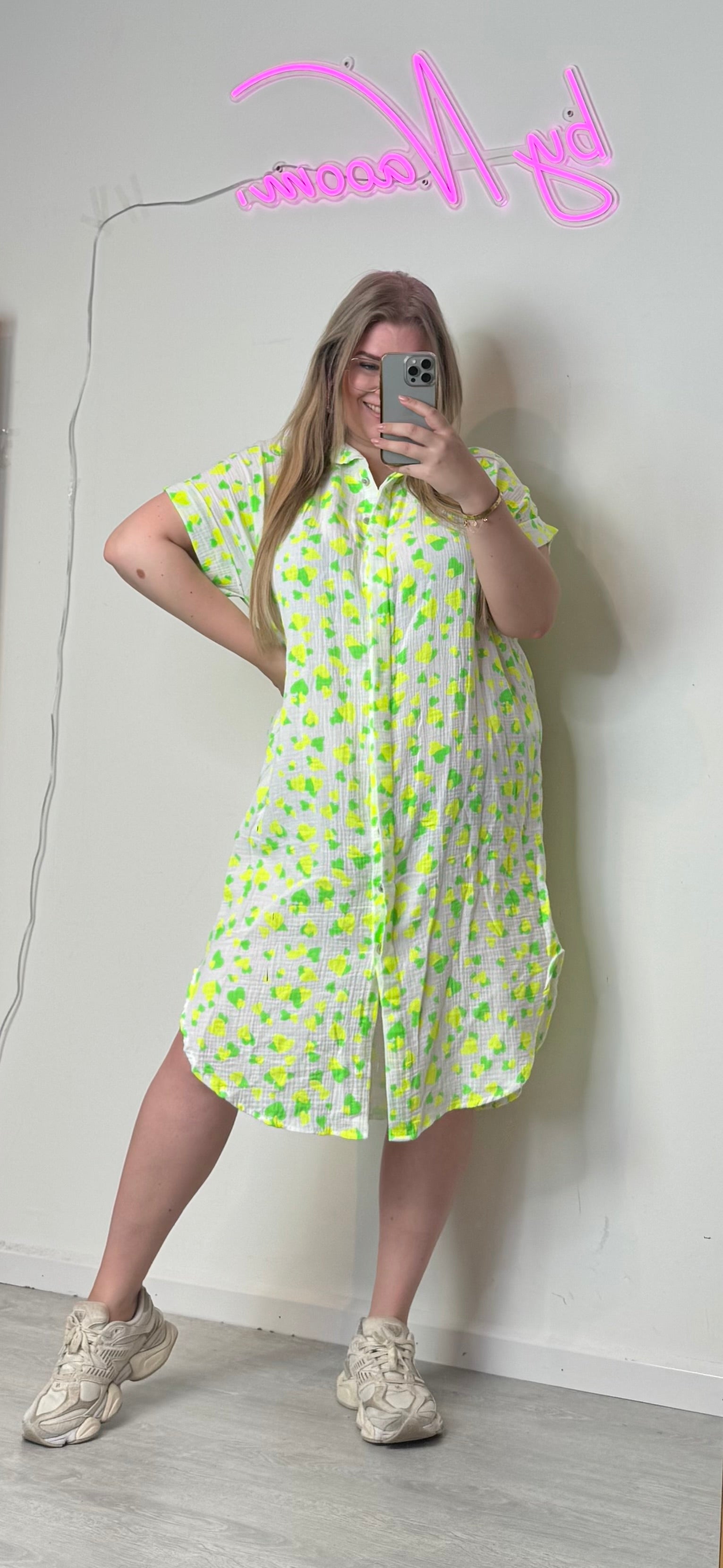 MOUSSELINE COLOURED HEARTS DRESS (3 KLEUREN)