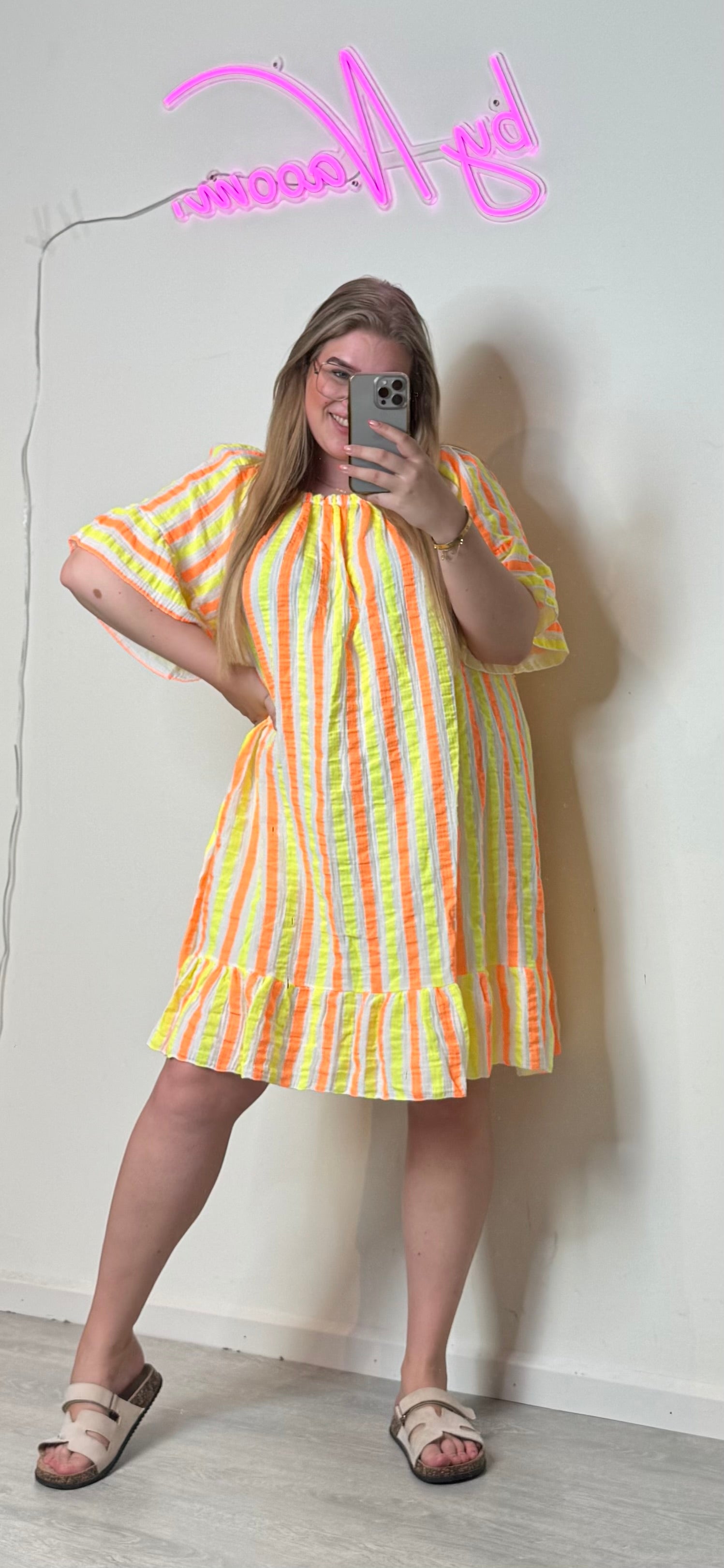 MOUSSELINE STRIPED DRESS (3 KLEUREN)