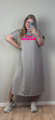 T-SHIRT DRESS RIVER (T/M MAAT 48) - 3 KLEUREN