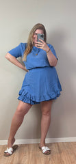 MOUSSELINE CO-ORD SET MET SKORT (T/M MAAT 48) - 4 KLEUREN