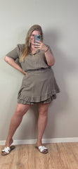 MOUSSELINE CO-ORD SET MET SKORT (T/M MAAT 48) - 4 KLEUREN