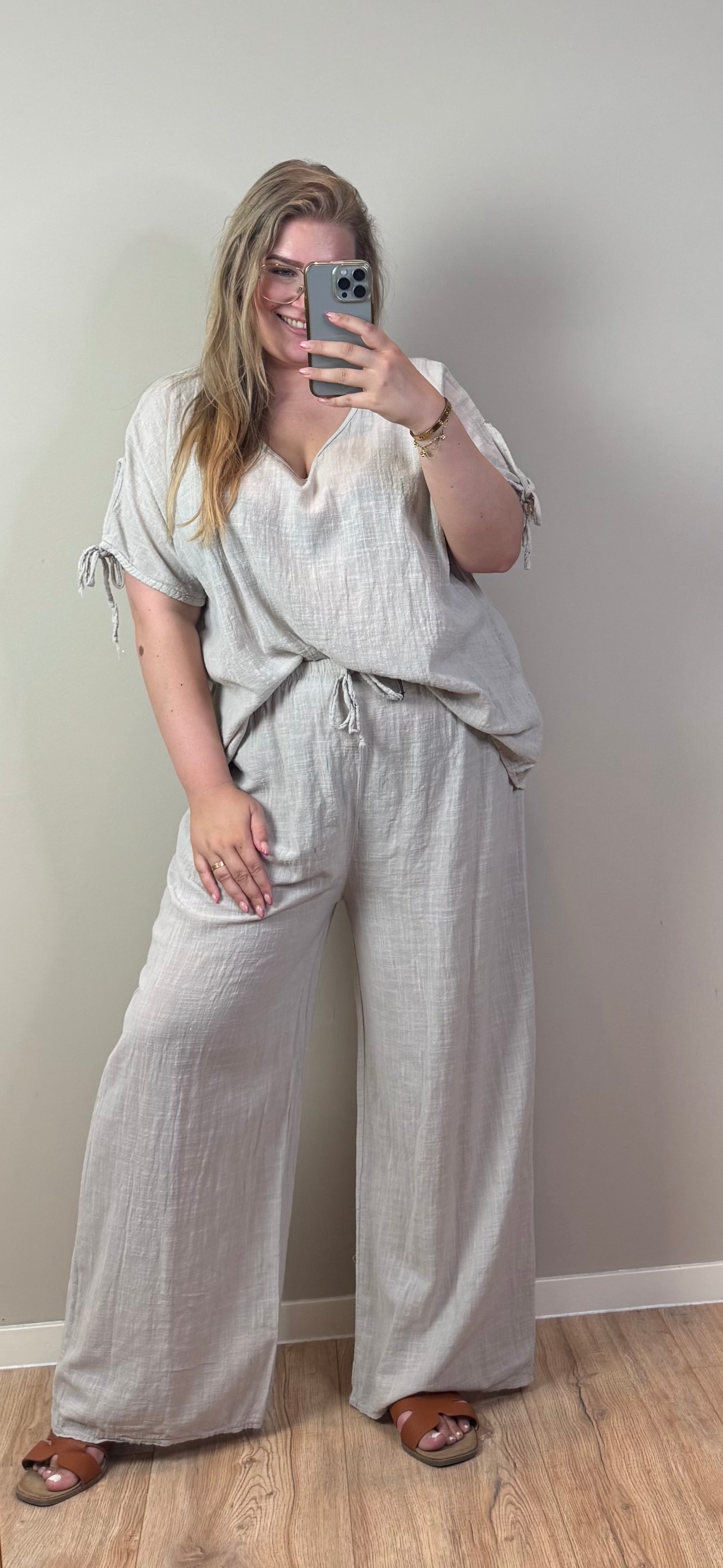 LINNEN LOOK SET (T/M MAAT 52) - 3 KLEUREN