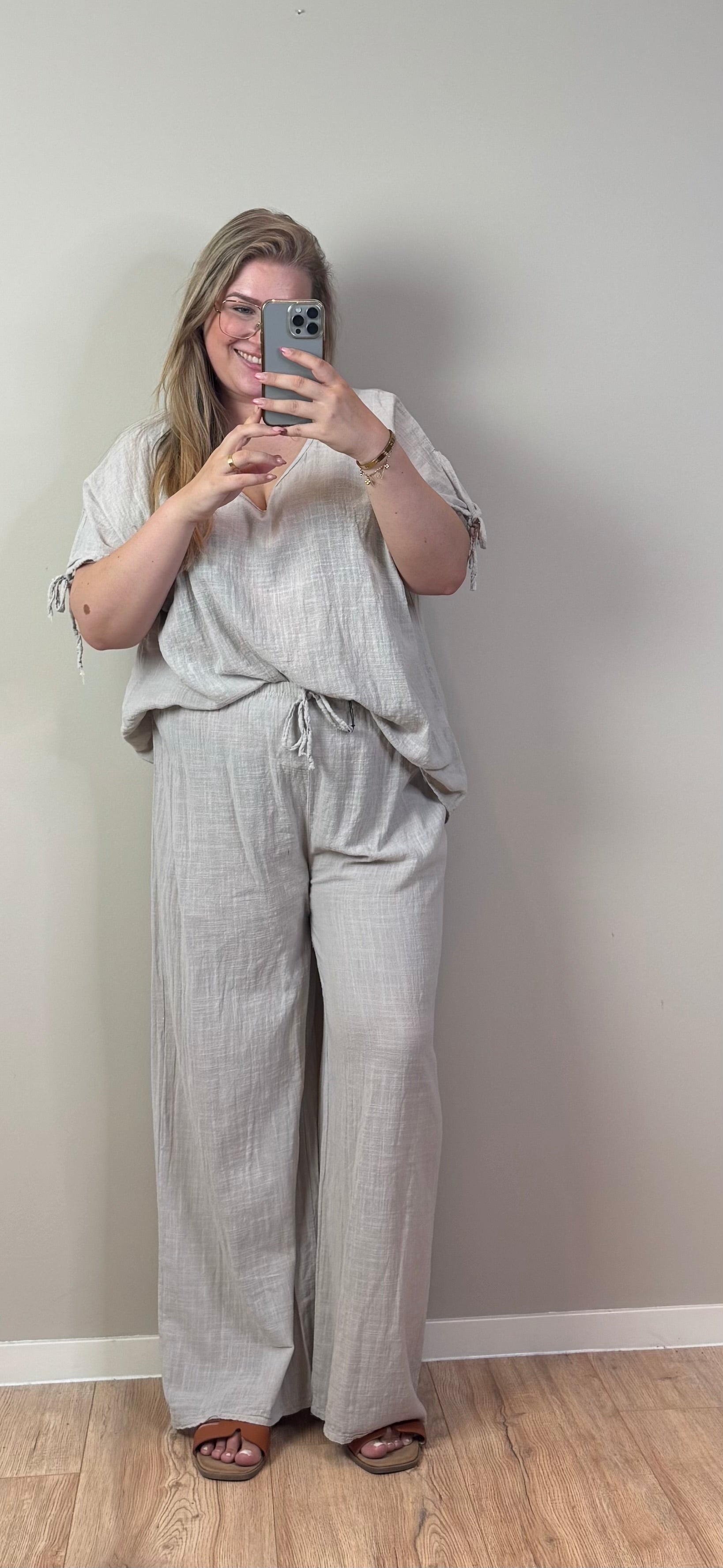 LINNEN LOOK SET (T/M MAAT 52) - 3 KLEUREN
