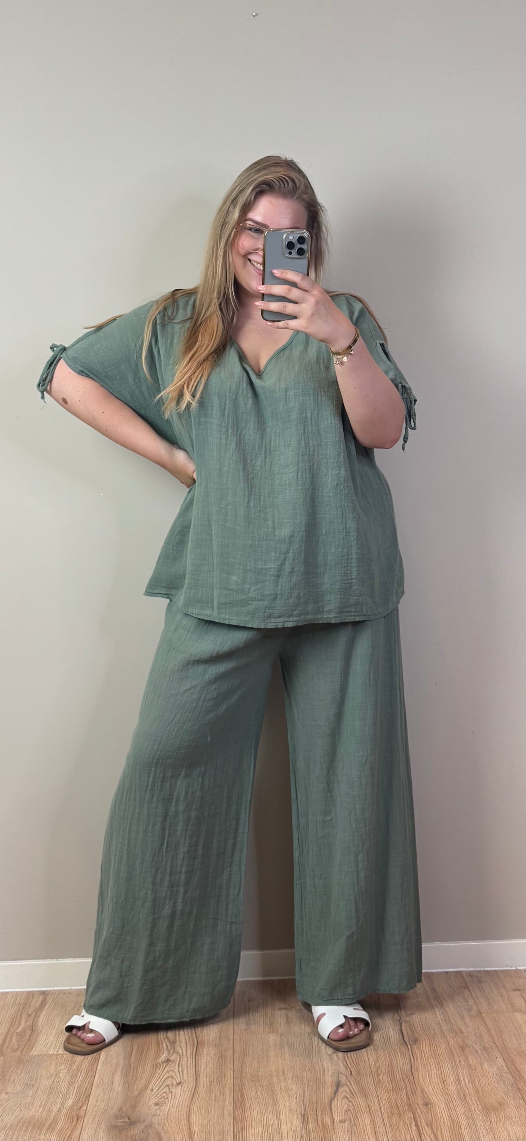LINNEN LOOK SET (T/M MAAT 52) - 3 KLEUREN