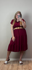 FLOWY DRESS MET STRETCH RIEM (T/M MAAT 50) - 4 KLEUREN