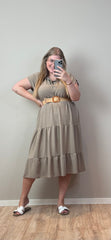 FLOWY DRESS MET STRETCH RIEM (T/M MAAT 50) - 4 KLEUREN