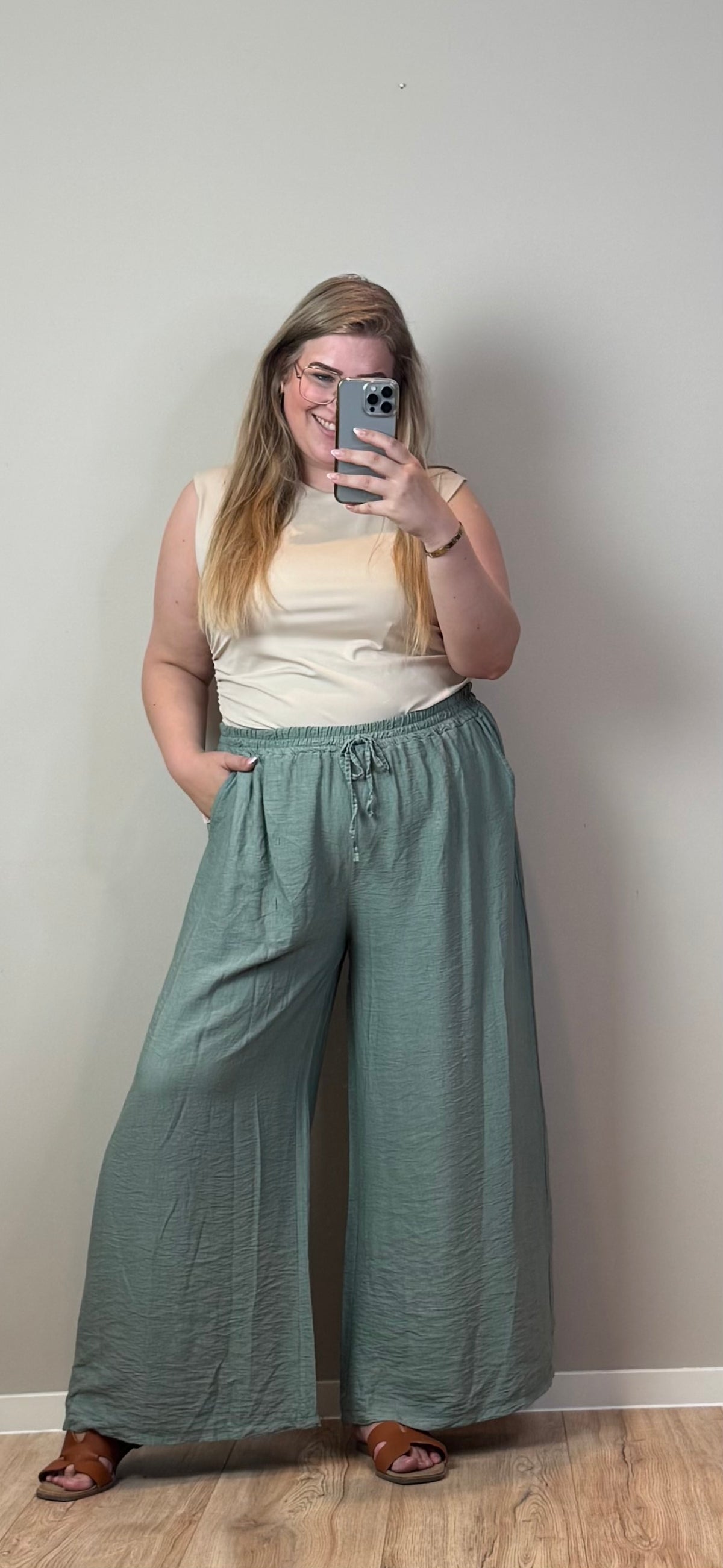 LINNEN LOOK WIDELEG - T/M MAAT 48 (3 KLEUREN)