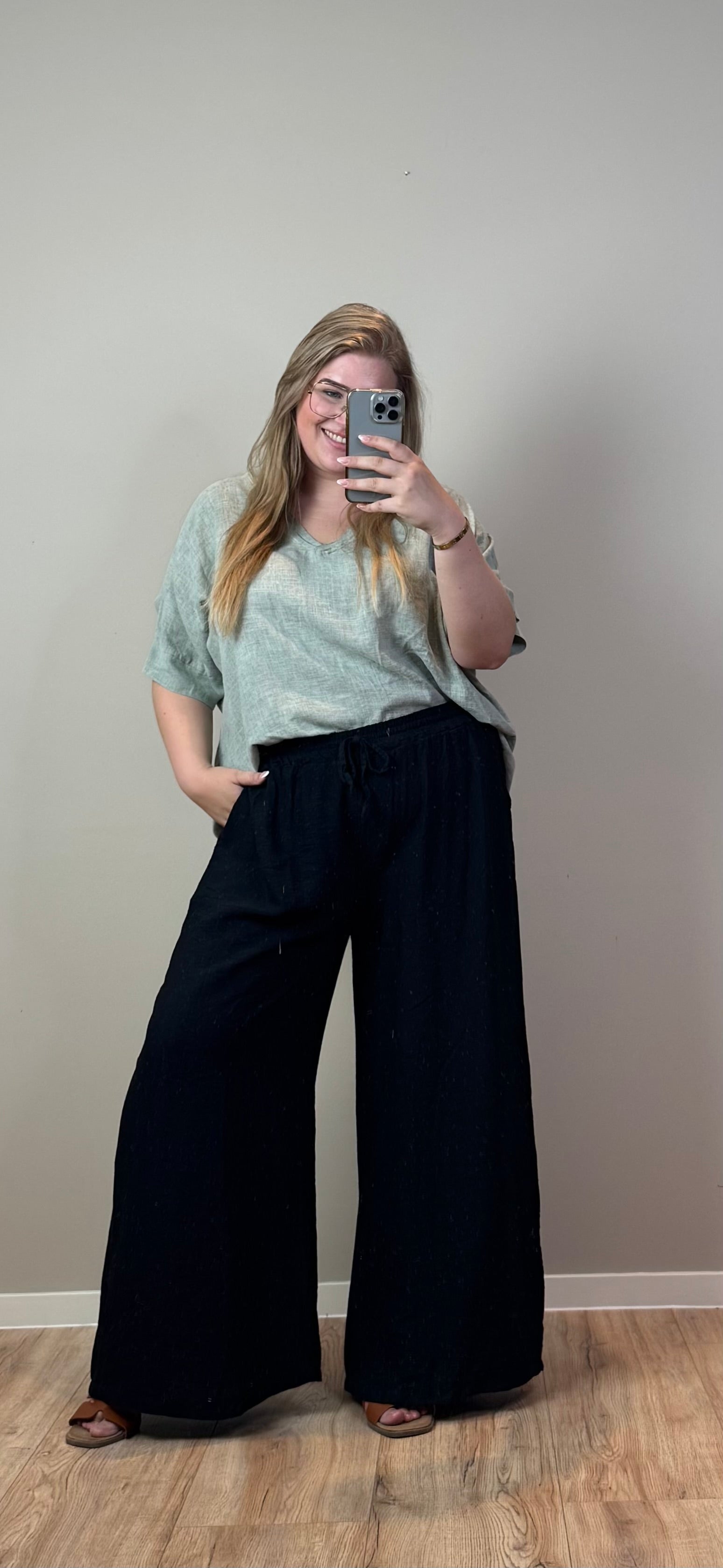 LINNEN LOOK WIDELEG - T/M MAAT 48 (3 KLEUREN)