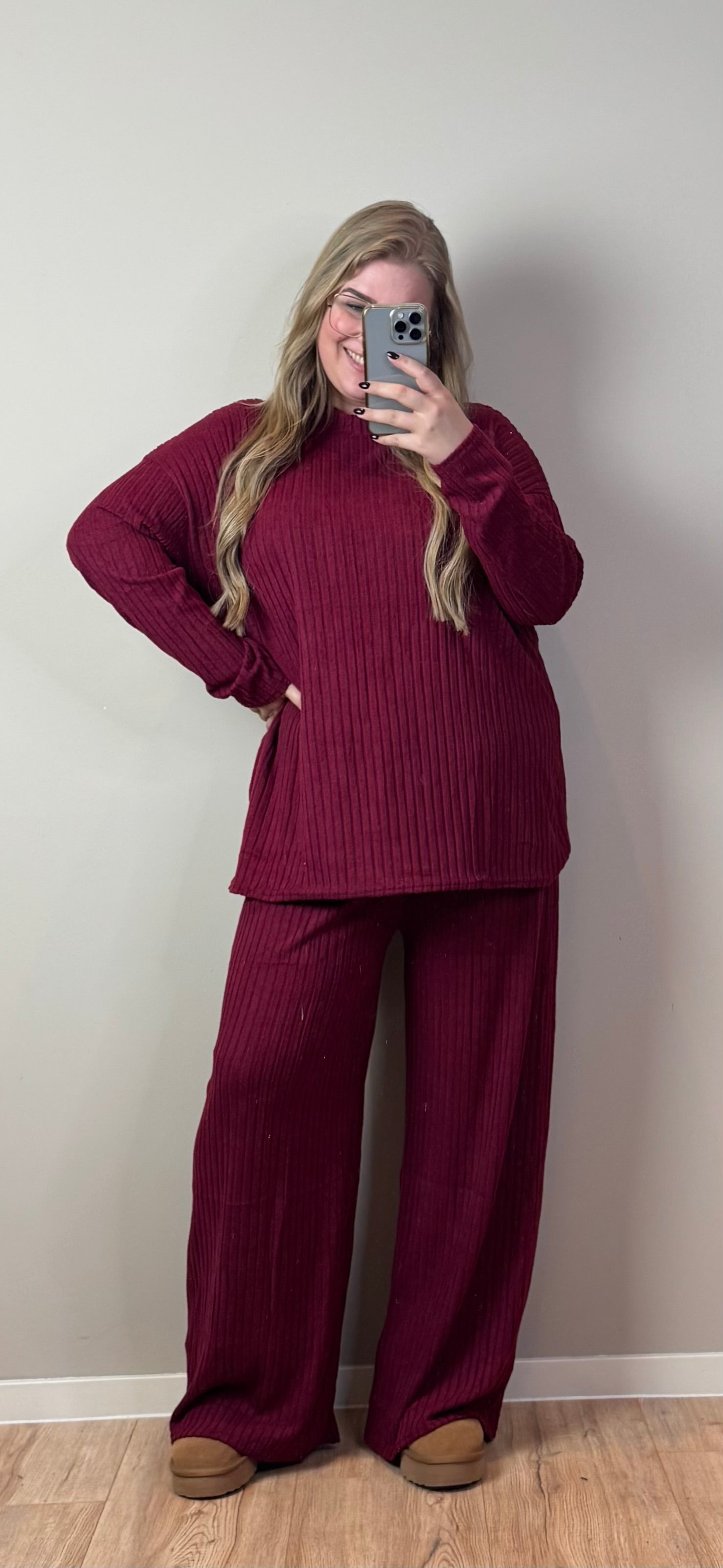 COMFY RIB CO-ORD SET (T/M MAAT 50) - 9 KLEUREN