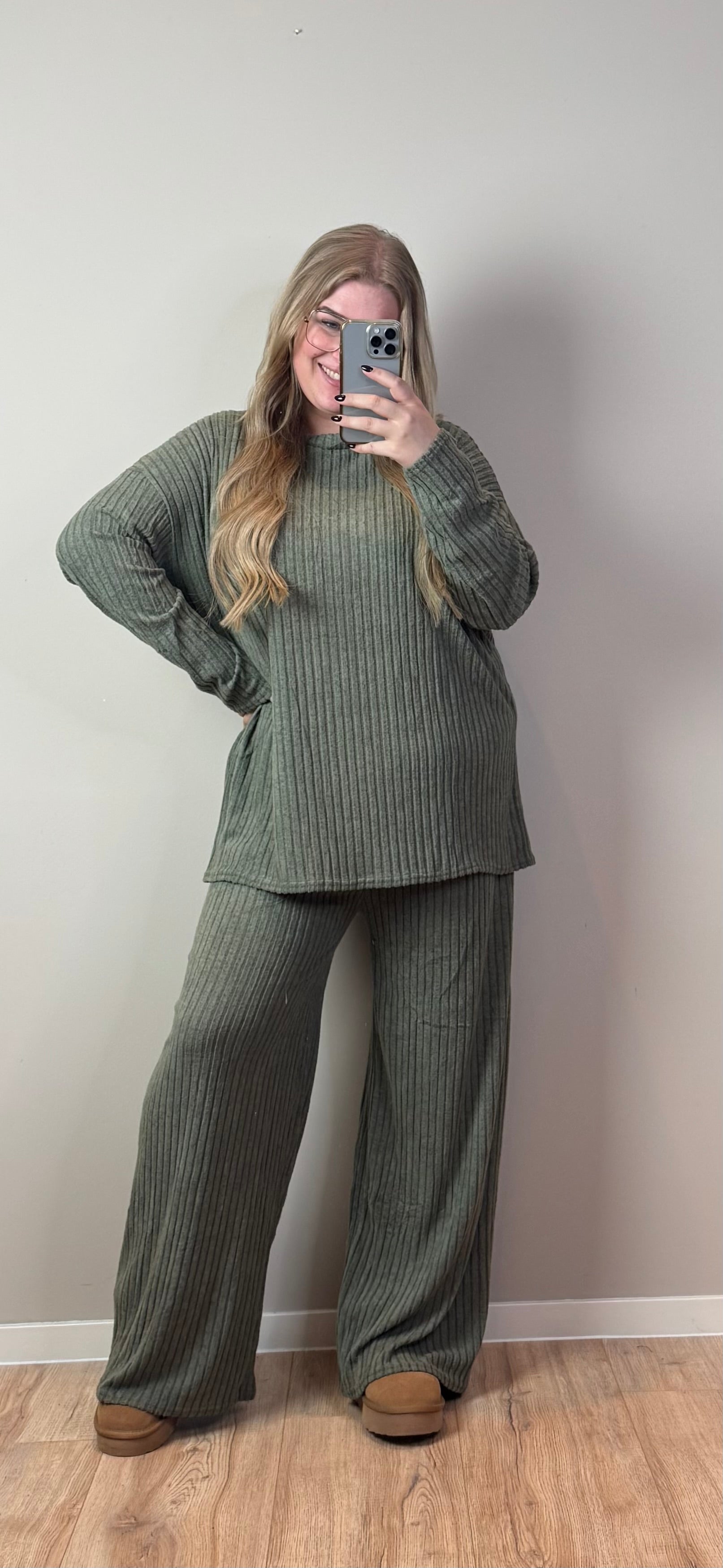 COMFY RIB CO-ORD SET (T/M MAAT 50) - 9 KLEUREN