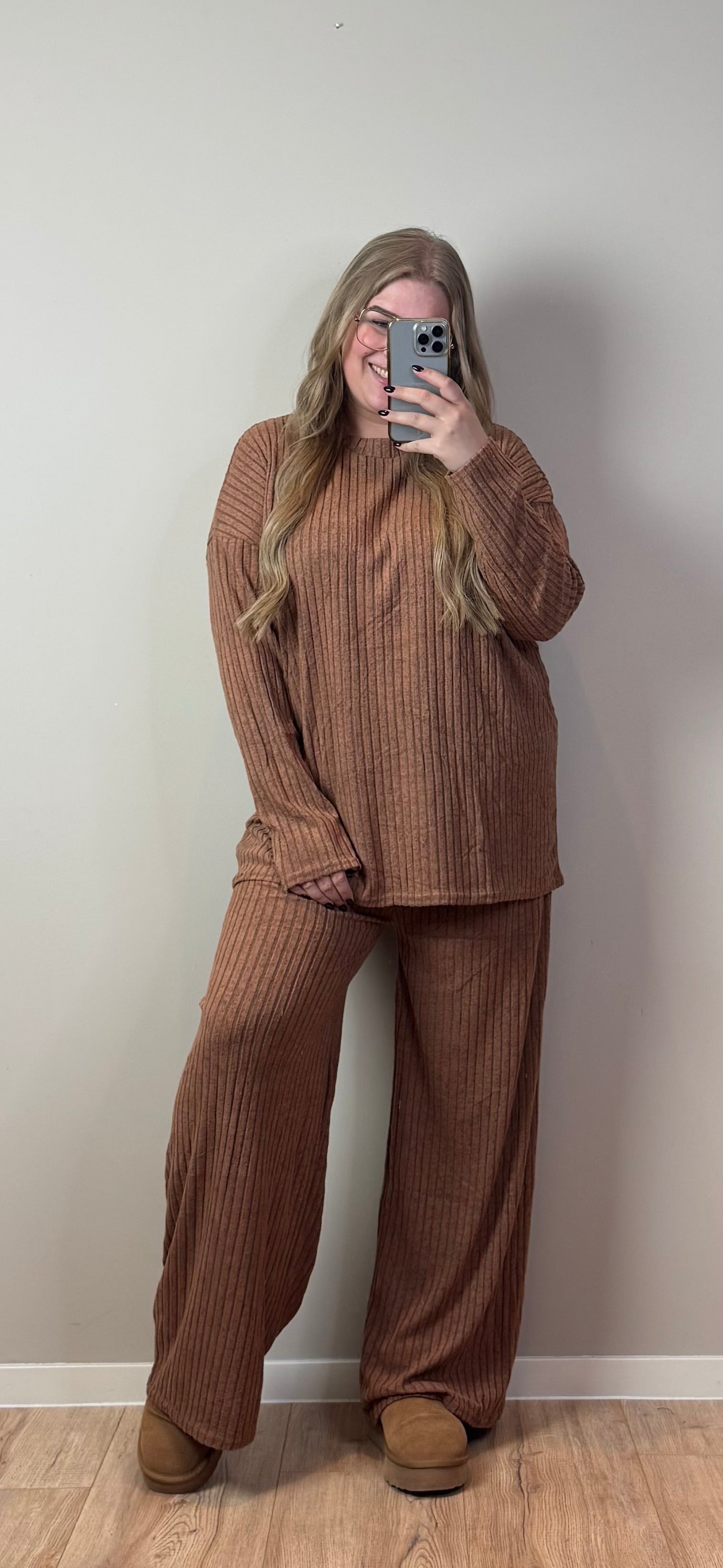 COMFY RIB CO-ORD SET (T/M MAAT 50) - 9 KLEUREN