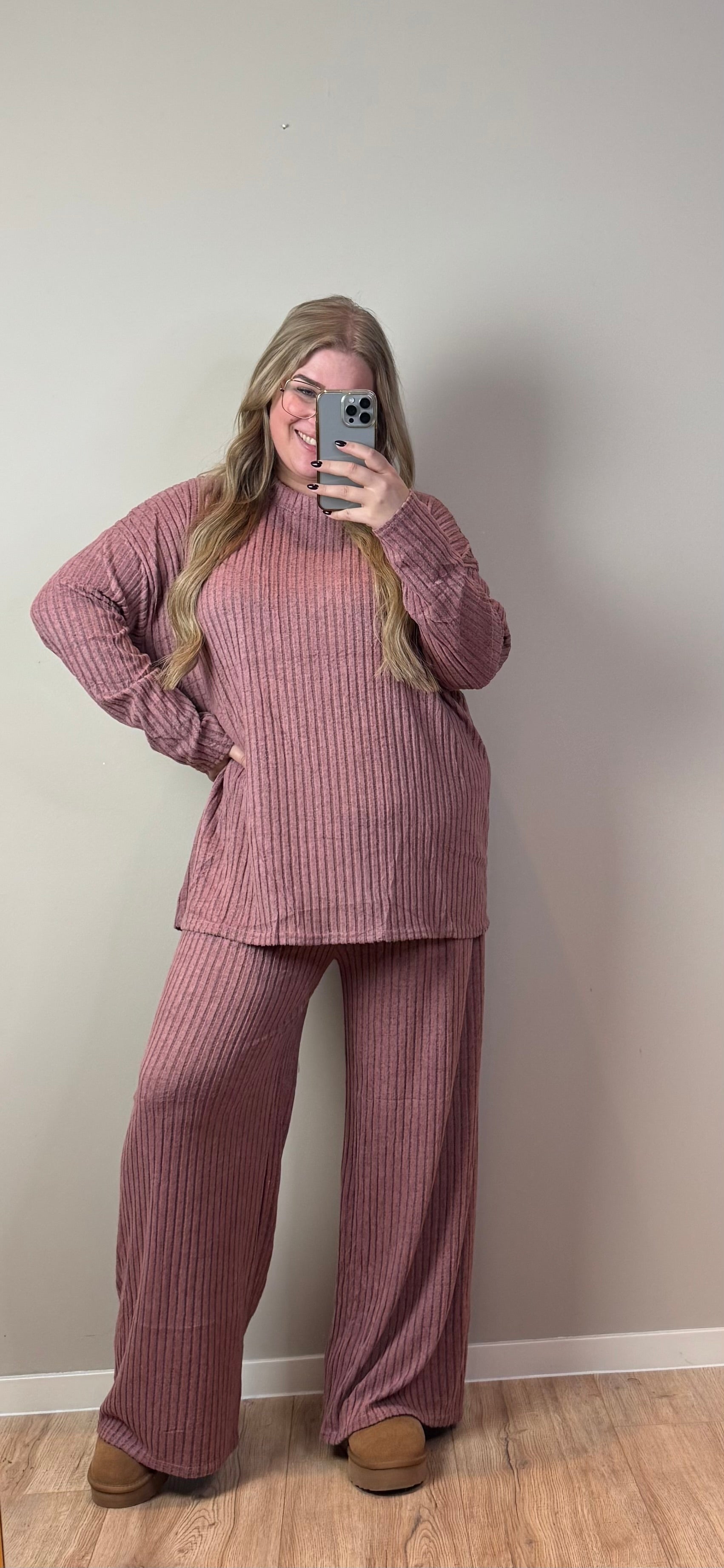 COMFY RIB CO-ORD SET (T/M MAAT 50) - 9 KLEUREN